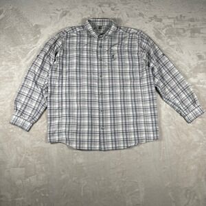 The North Face Men's Shirt Button Up Plaid Outdoor Gorpcore XL Gray/White